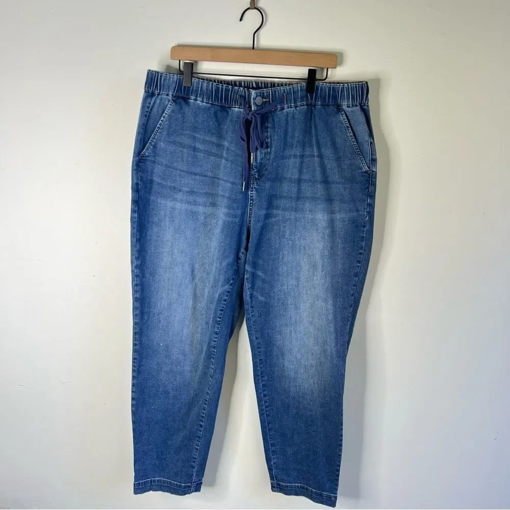 Universal Standard ComfortDenim Drawstring Jeans Straight Leg Blue Jeans size 1X